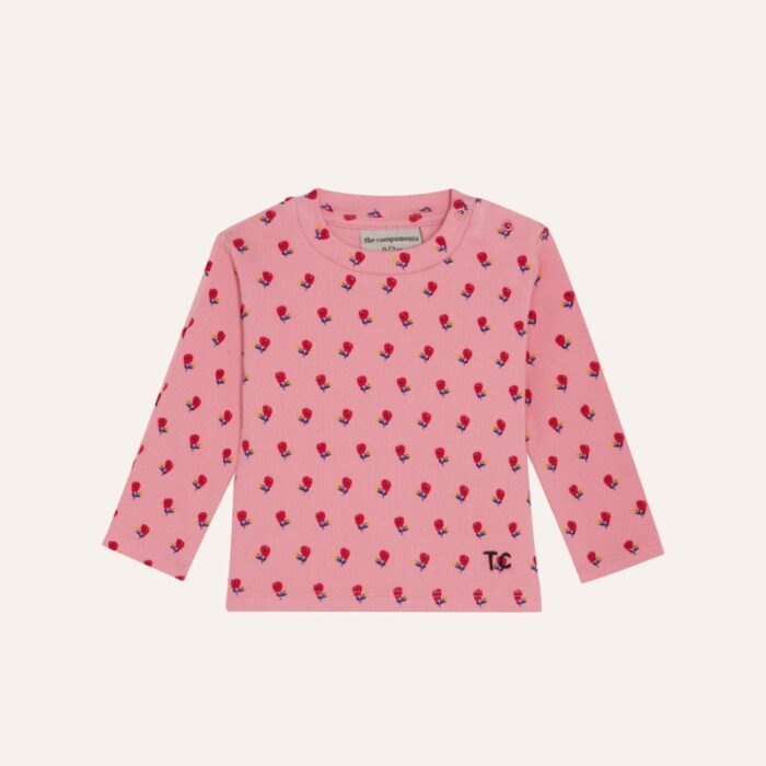 Flowers Pink Baby Tshirt - Pink - The Campamento Flowers Pink Baby Tshirt - Pink - The Campamento