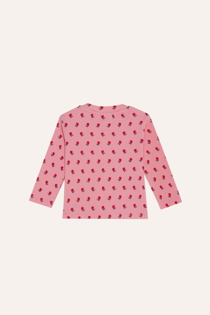 Flowers Pink Baby Tshirt - Pink - The Campamento