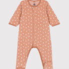 Fluwelen Babypyjama - Coral Hartjes - Petit Bateau
