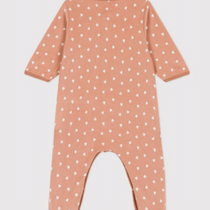 Fluwelen Babypyjama - Coral Hartjes - Petit Bateau