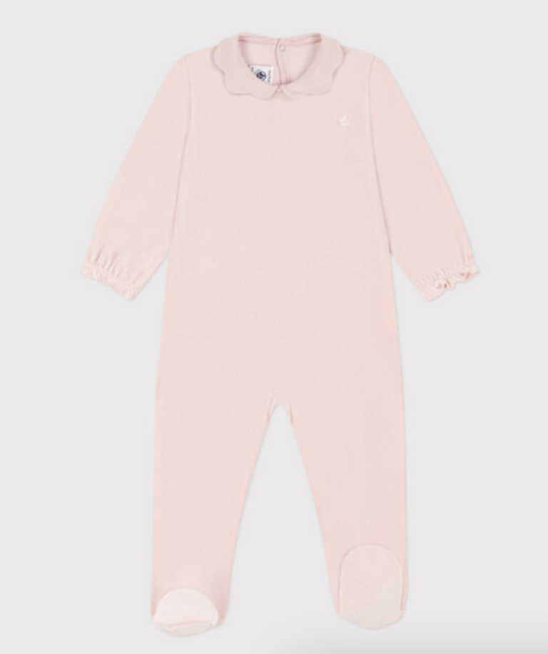 Fluwelen Babypyjama - Rose - Petit Bateau