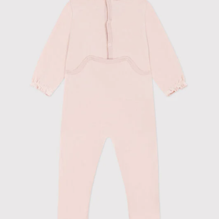 Fluwelen Babypyjama - Rose - Petit Bateau Fluwelen Babypyjama - Rose - Petit Bateau