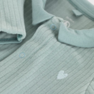 Fluwelen Babypyjama Collar - Groen - Petit Bateau