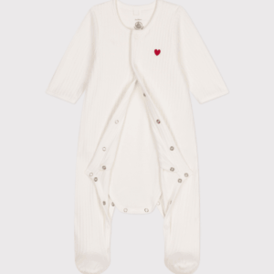 Fluwelen Bodyjama - Hartje - Petit Bateau Fluwelen Bodyjama - Hartje - Petit Bateau