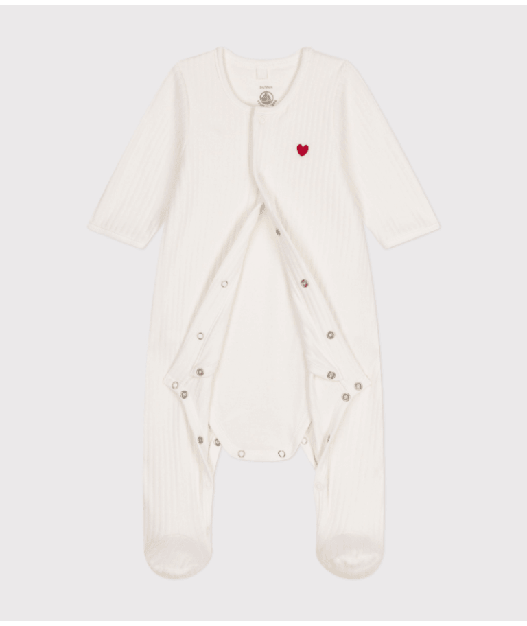 Fluwelen Bodyjama - Hartje - Petit Bateau