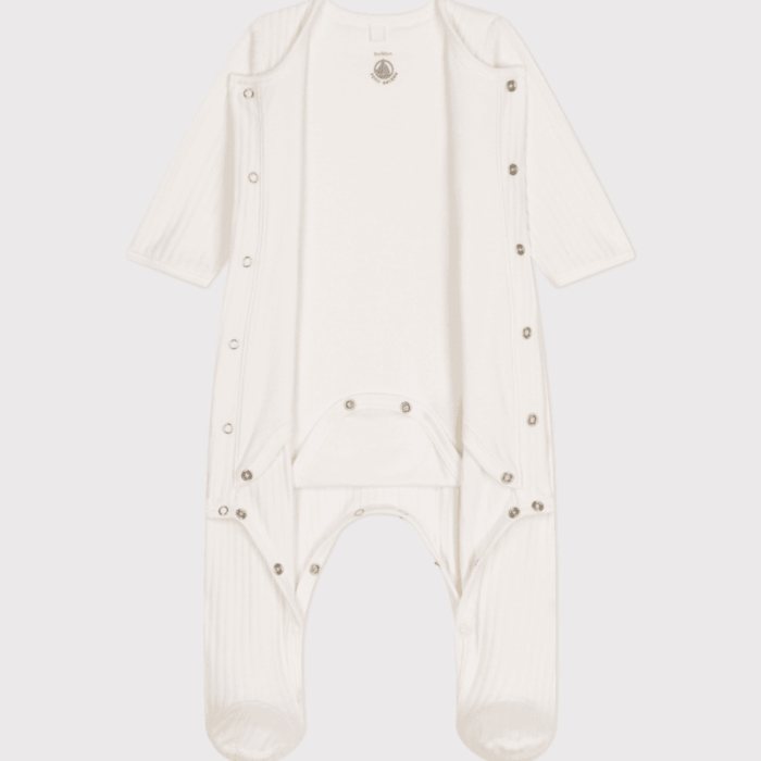 Fluwelen Bodyjama - Hartje - Petit Bateau Fluwelen Bodyjama - Hartje - Petit Bateau
