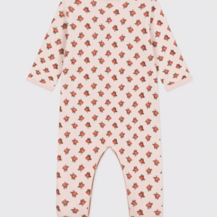 Fluwelen Pyjama - Bloemenprint - Petit Bateau Fluwelen Pyjama - Bloemenprint - Petit Bateau