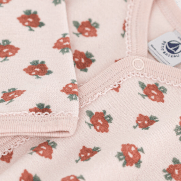 Fluwelen Pyjama - Bloemenprint - Petit Bateau Fluwelen Pyjama - Bloemenprint - Petit Bateau