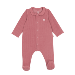 Fluwelen Pyjama Kraagje - Pink - Petit Bateau