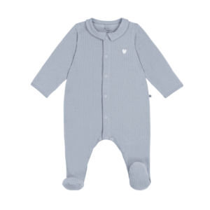 Fluwelen Pyjama Kraagje - Soft Blue - Petit Bateau