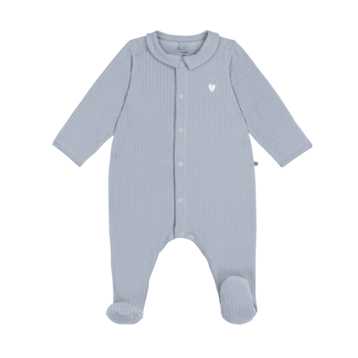 Fluwelen Pyjama Kraagje - Soft Blue - Petit Bateau Fluwelen Pyjama Kraagje - Soft Blue - Petit Bateau