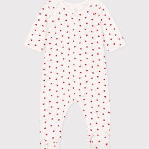 Fluwelen pyjama - Hartjes - Petit Bateau