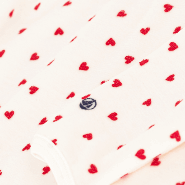 Fluwelen pyjama - Hartjes - Petit Bateau Fluwelen pyjama - Hartjes - Petit Bateau