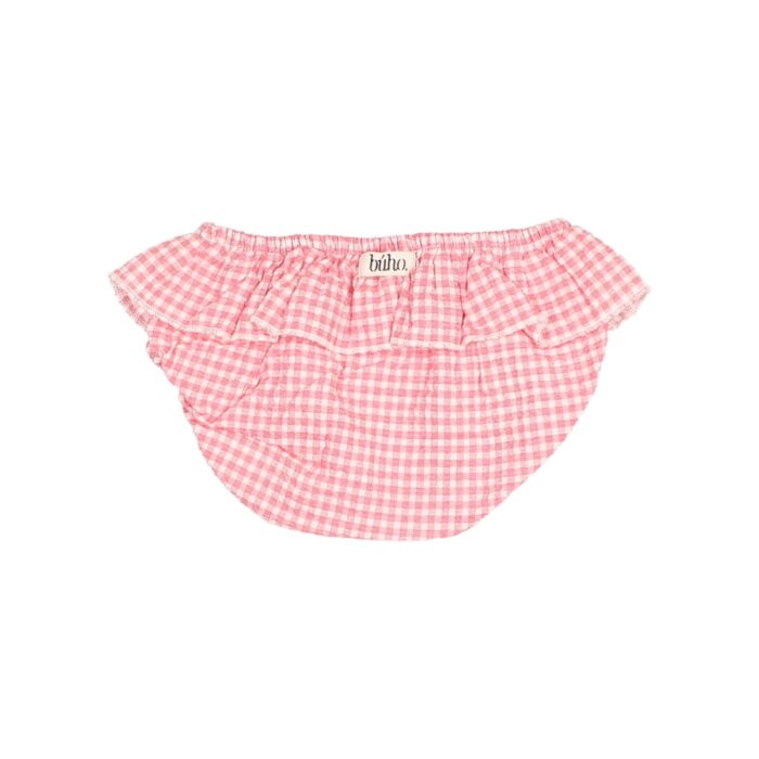 Gingham Culotte - Coral Red - Buho Gingham Culotte - Coral Red - Buho