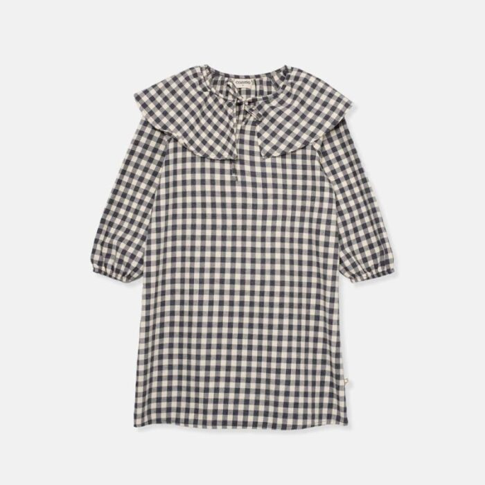 Gingham baby dress - Cotton Ivory - My Little Cozmo Gingham baby dress - Cotton Ivory - My Little Cozmo