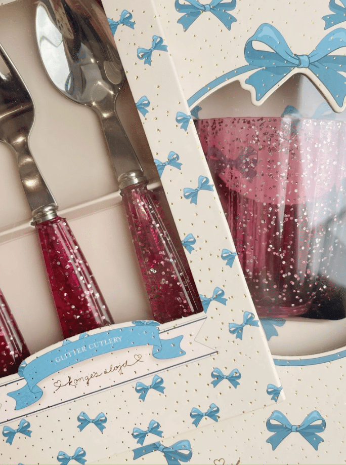Glitter Cutlery - Sparkling Blush - Konges Slojd Glitter Cutlery - Sparkling Blush - Konges Slojd