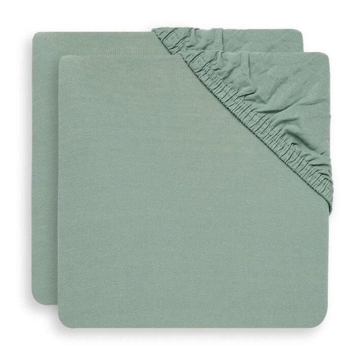 Hoeslaken Jersey Boxmatras 75x95 - 2 stuks - Ash Green - Jollein