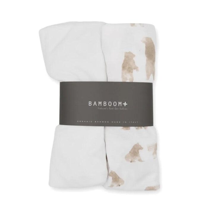Hoeslaken Wieg 2 stuks - Bears - Bamboom Hoeslaken Wieg 2 stuks - Bears - Bamboom