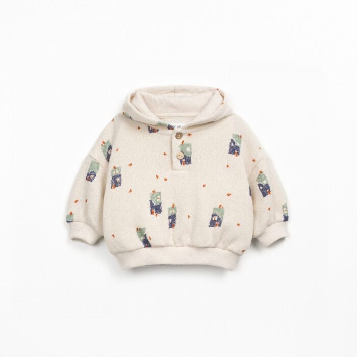 Hooded Printed Jersey Sweater - Pencil - Play Up Hooded Printed Jersey Sweater - Pencil - Play Up