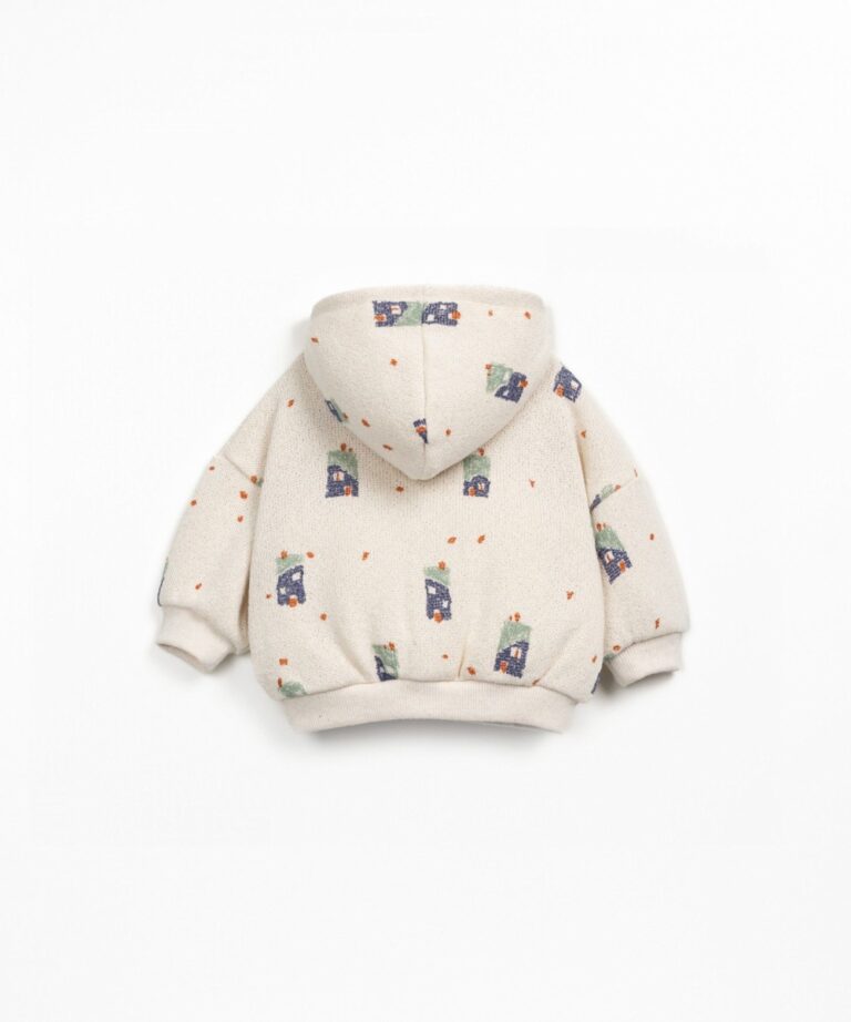 Hooded Printed Jersey Sweater - Pencil - Play Up Hooded Printed Jersey Sweater - Pencil - Play Up