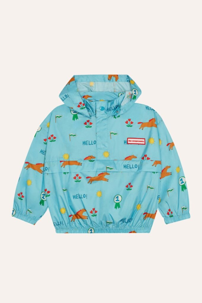 Horses Allover Windbreaker - Blue - The Campamento