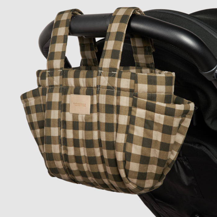Hyde Park Stroller Organizer - Green Checks - Nobodinoz