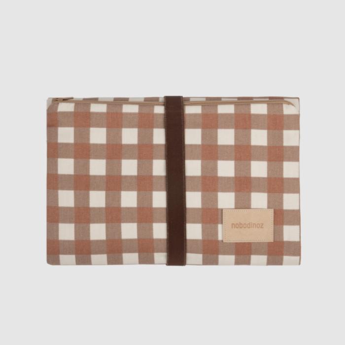 Hyde Park Waterproof Verzorgingsmatje - Terracotta Checks - Nobodinoz