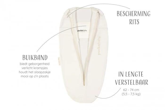 Inbakerslaapzak Mini 3/6M - Cotton - Pure - Puckababy