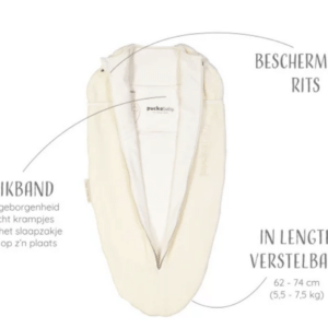 Inbakerslaapzak Mini 3/6M - Teddy - Pure - Puckababy