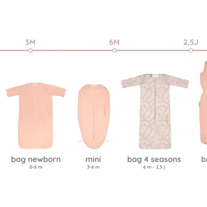 Inbakerslaapzak Piep 0-3M - Teddy - Peach - Puckababy