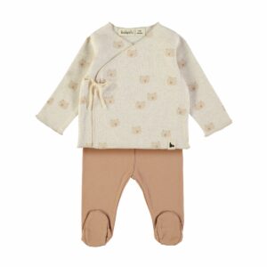 Jackets + Footed Pants - Teddy Ecru - Babyclic