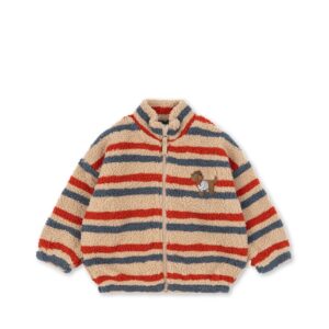 Jody Embroidery Teddy Jacket - Tangerine Stripe