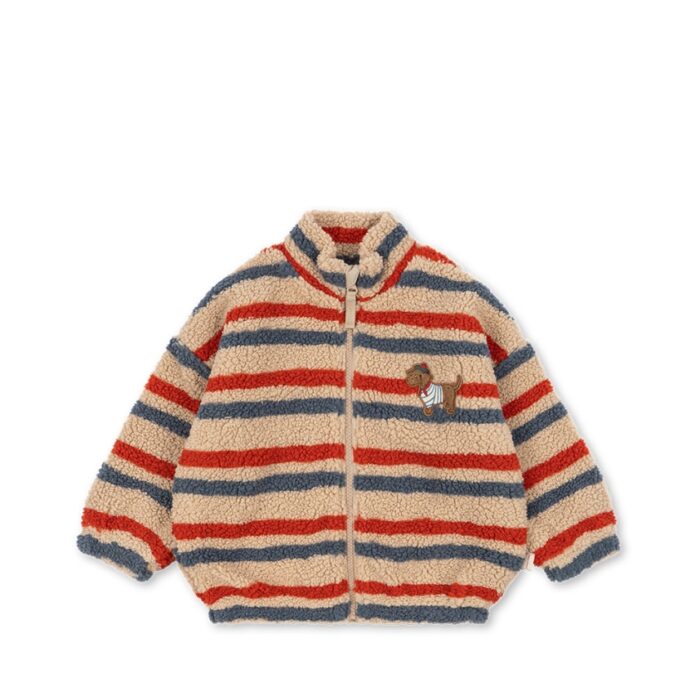 Jody Embroidery Teddy Jacket - Tangerine Stripe Jody Embroidery Teddy Jacket - Tangerine Stripe