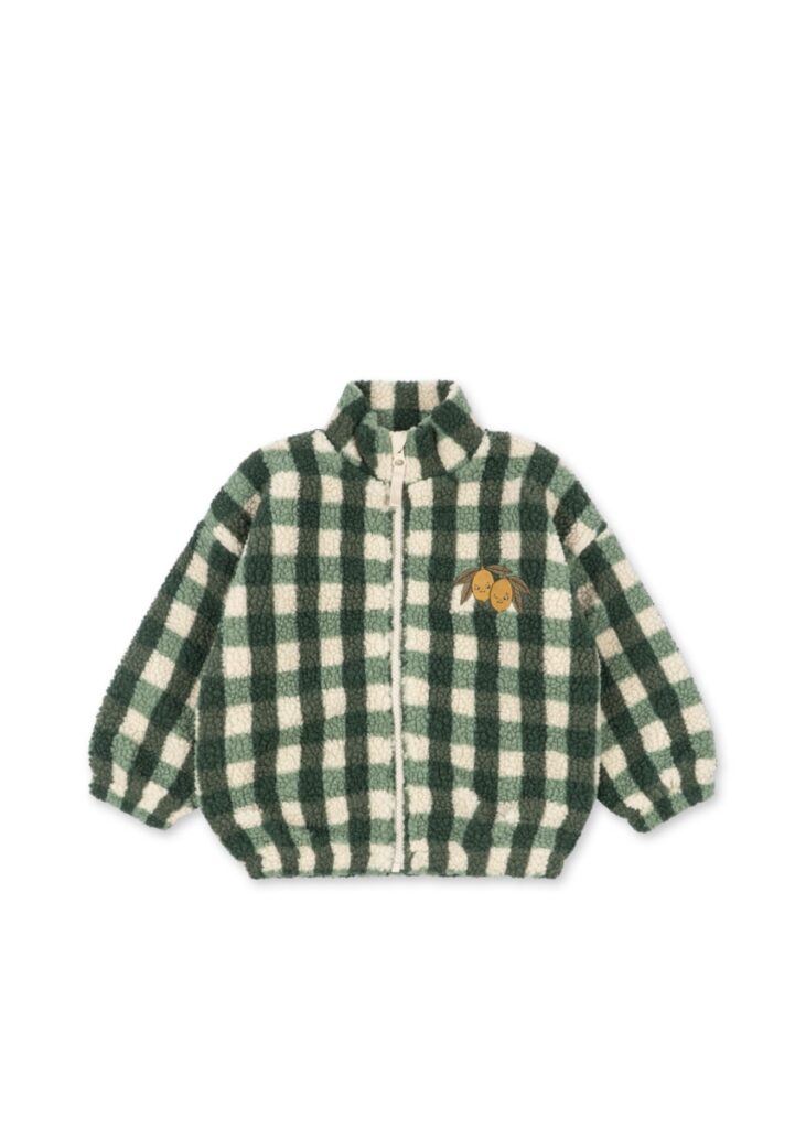 Jody Teddy Jacket - Green Check - Konges Slojd