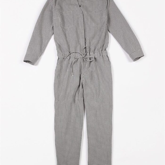 Jumpsuit Small Vichy Antraciet ADULT - Mundo Melocoton