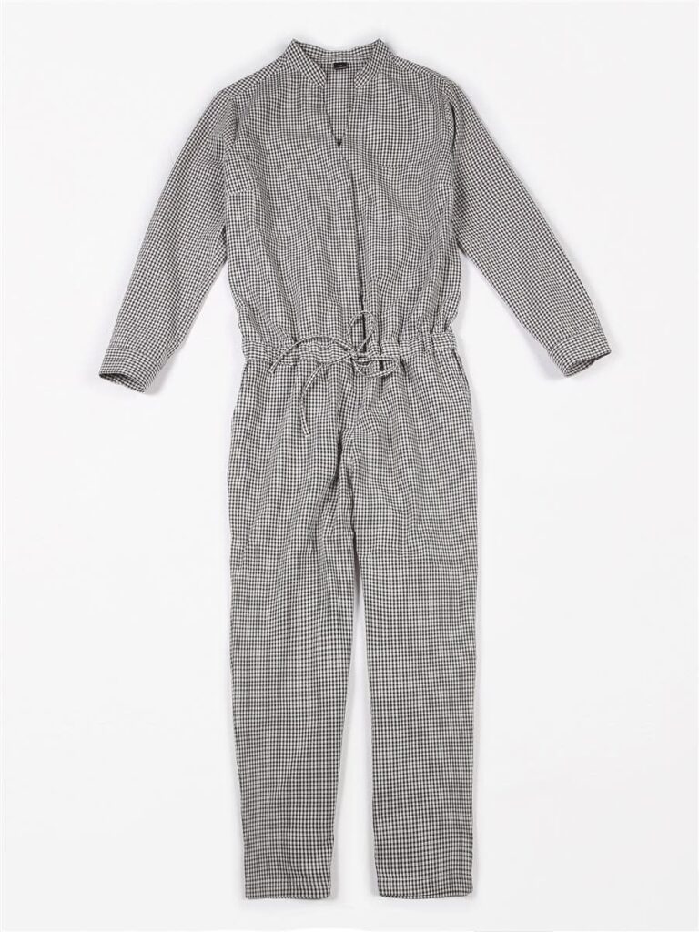 Jumpsuit Small Vichy Antraciet ADULT - Mundo Melocoton