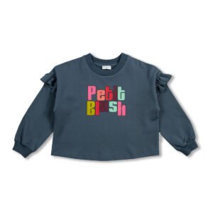June Ruffle Sweater - Stormy Weather - Petit Blush