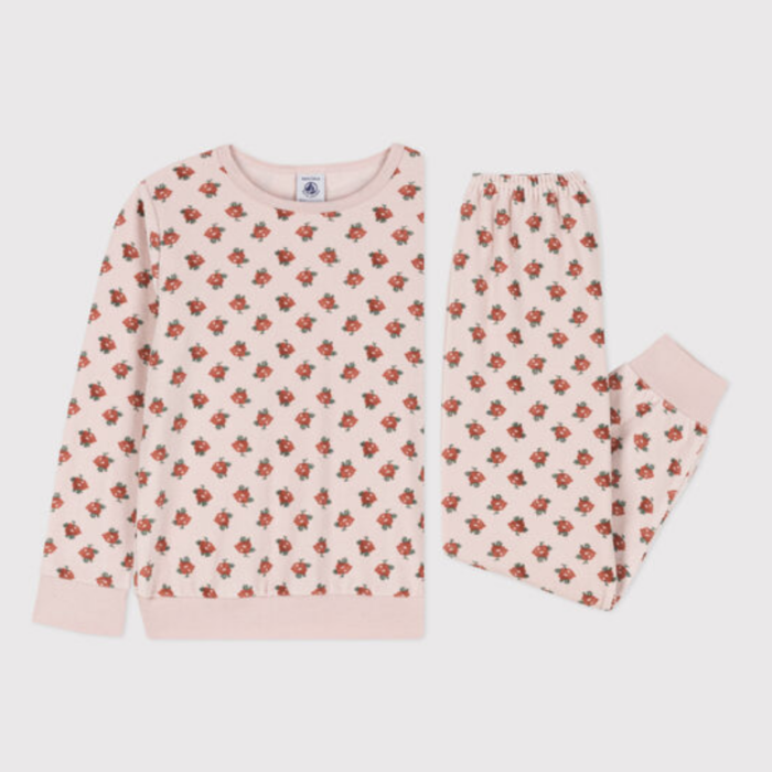 Junior Fluwelen Pyjama - Flowers - Petit Bateau Junior Fluwelen Pyjama - Flowers - Petit Bateau