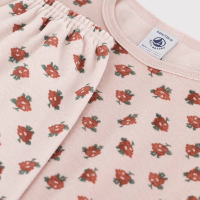 Junior Fluwelen Pyjama - Flowers - Petit Bateau Junior Fluwelen Pyjama - Flowers - Petit Bateau