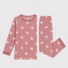 Junior Fluwelen Pyjama - Hearts Rose - Petit Bateau