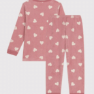 Junior Fluwelen Pyjama - Hearts Rose - Petit Bateau