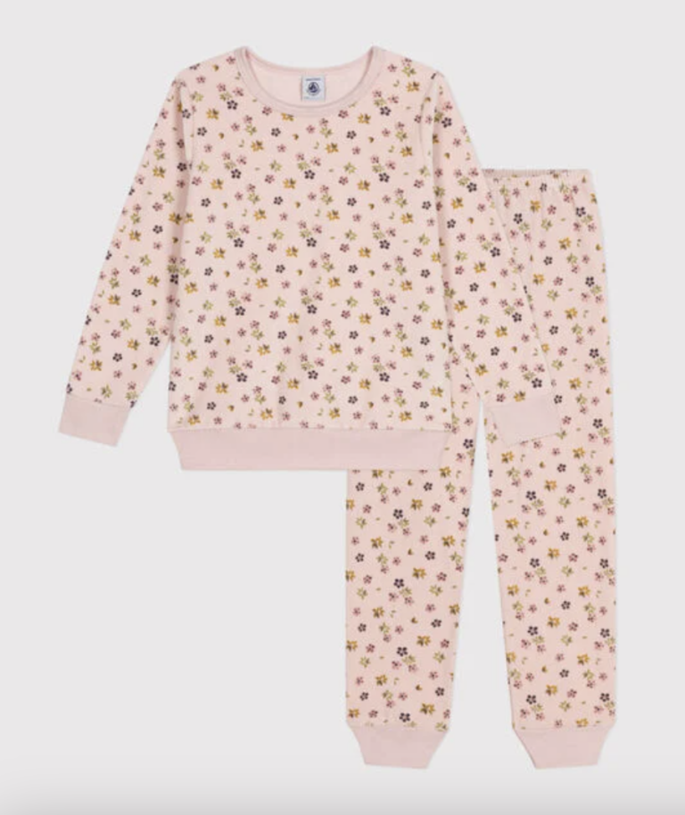 Junior Velours Pyjama - Flowers - Petit Bateau