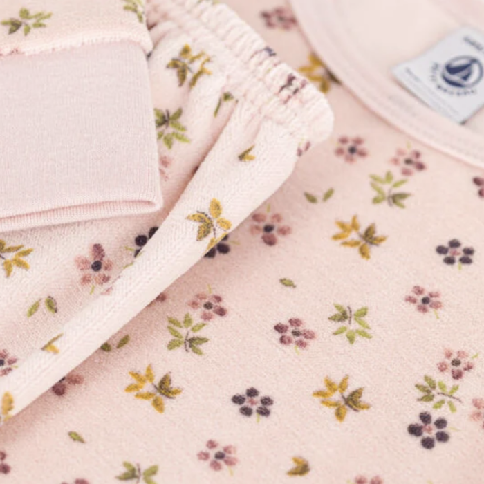 Junior Velours Pyjama - Flowers - Petit Bateau Junior Velours Pyjama - Flowers - Petit Bateau