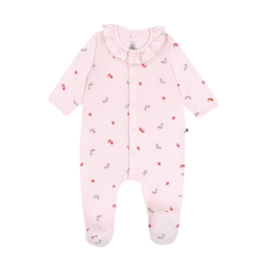 Katoenen Babypyjama - Bloemenprint roze - Petit Bateau
