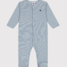 Katoenen Babypyjama Streepjes - Blauw - Petit Bateau