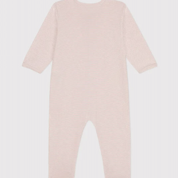 Katoenen Babypyjama Streepjes - Blush - Petit Bateau Katoenen Babypyjama Streepjes - Blush - Petit Bateau