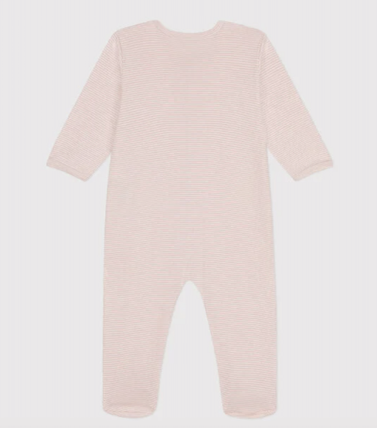 Katoenen Babypyjama Streepjes - Blush - Petit Bateau Katoenen Babypyjama Streepjes - Blush - Petit Bateau