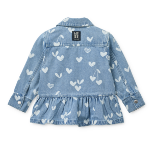Kenza Printed Denim Overshirt - Sweethearts / light blue denim - Liewood