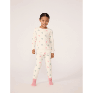Kinderpyjama Badstof - Gekleurde Hartjes - Petit Bateau