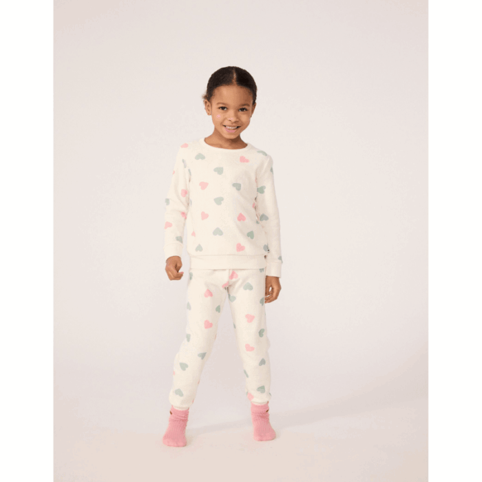 Kinderpyjama Badstof - Gekleurde Hartjes - Petit Bateau